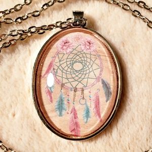 Handmade Dreamcatcher Floral Boho Necklace Native American